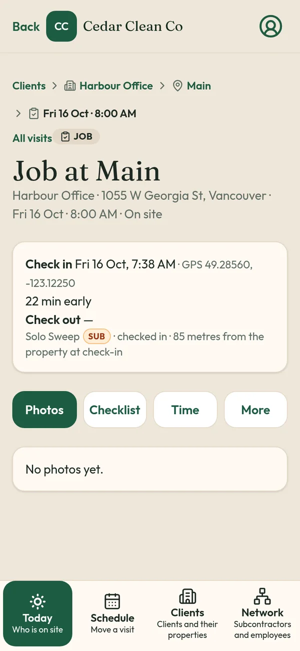 Visit with GPS check-in